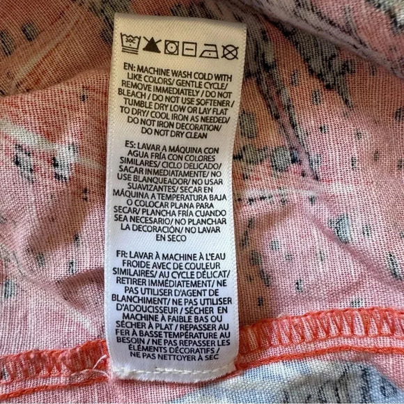 Beachlunchlounge Tropical Mini Dress Braided Straps Colorful Button Front XXL - Picture 14 of 14